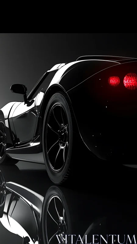 Rear three-quarter hypercar render with high-gloss reflections.