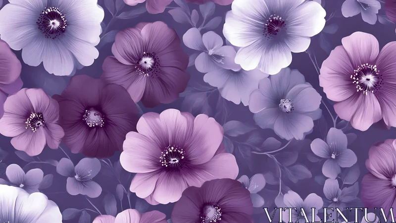 Polychromatic Floral Composition with Gradient Petals and Radiating Stamens.