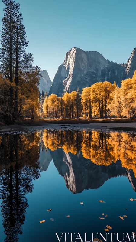 Golden autumn mountains glow above a mirror-still lake