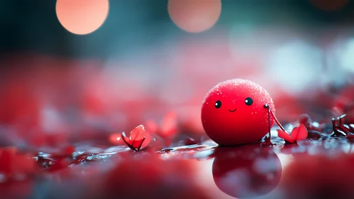 Little Red Friend Finds Joy in the Rain.