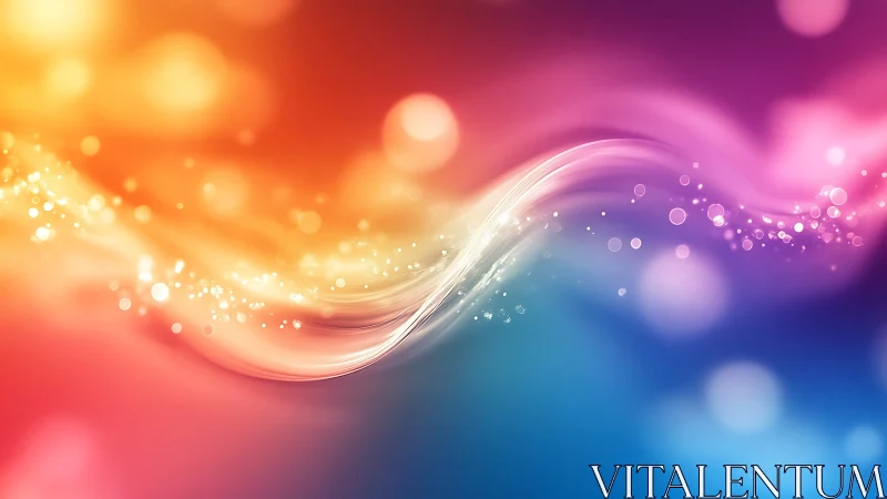 Chromatic lightwave continuum with bokeh particle scatterfield.