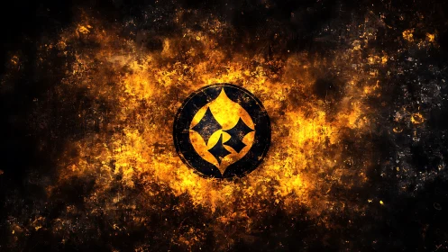 Inferno Symbol Rising: Geometric Spark Consumed by Fire.