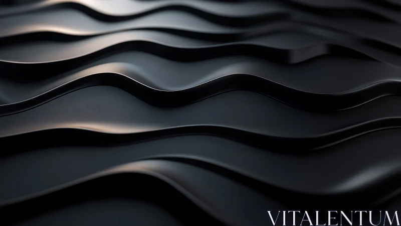 Black sculpted wave surface with smooth abstract contours.