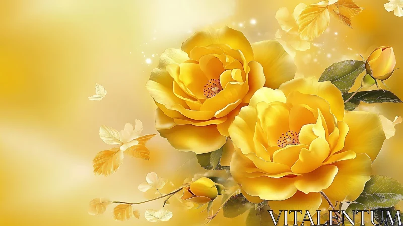 Golden Rose Reverie in Luminous Petals.