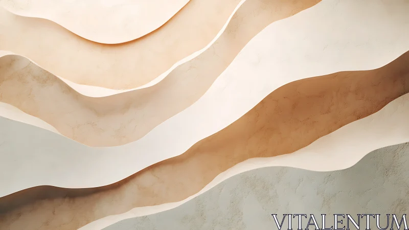 Stratified plaster wave surfaces in layered tonal relief study.