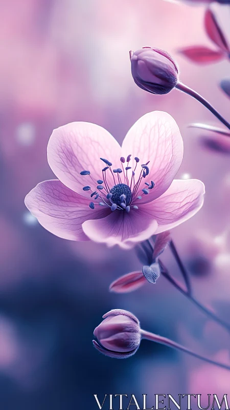 Gossamer Blooms: Delicate Anemones Dance in Twilight Mist.