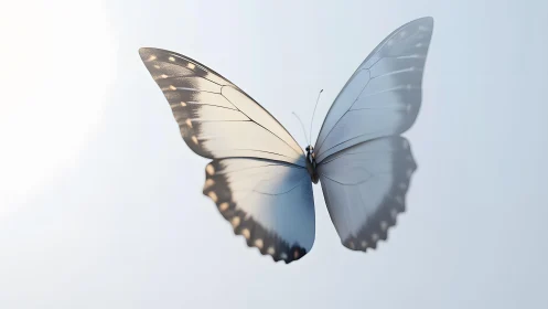 Elegant pale butterfly in soft light, minimalist natural style.