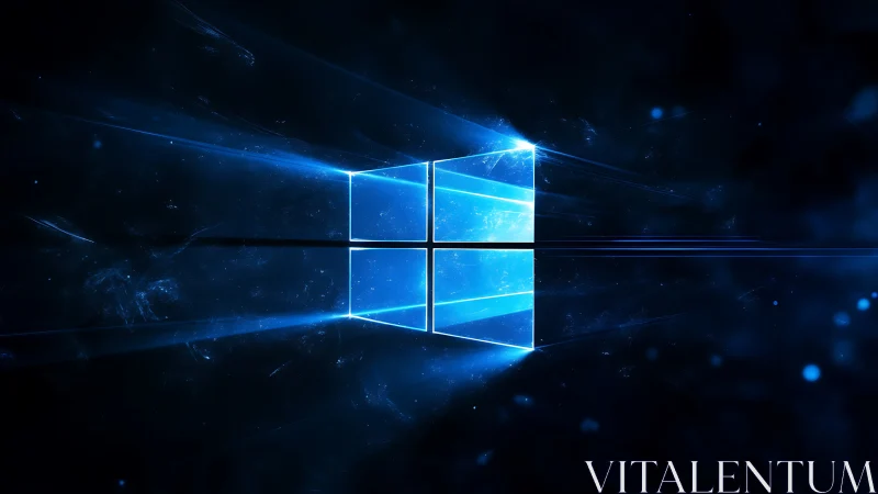 Glowing blue window portal slicing through deep cosmic night.