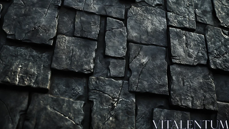 Textured Stone Block Surface with Layered Depth and Dramatic Shadow Play