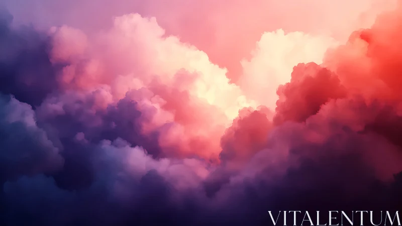 Radiant sunset clouds glow with vivid magenta and gold light