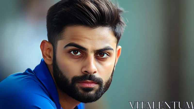 Hyper-detailed male portrait with shallow depth of field lighting