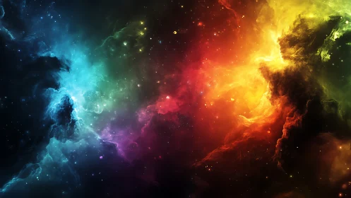 Digital nebula spectrum with radiant chromatic gradients.