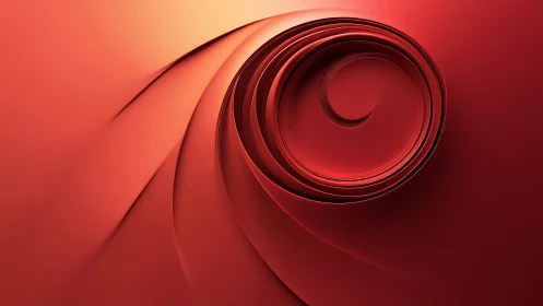 Abstract red spiral curves in layered gradient light.