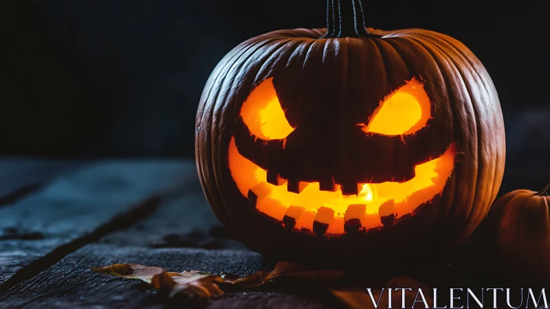 Jack o’lantern’s wicked grin carves light into the dark night