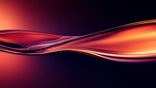 Liquid light wave arcs through molten orange gradient field.