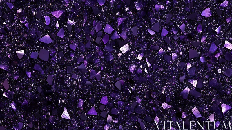 Iridescent violet crystal shards with dense sparkling grain field