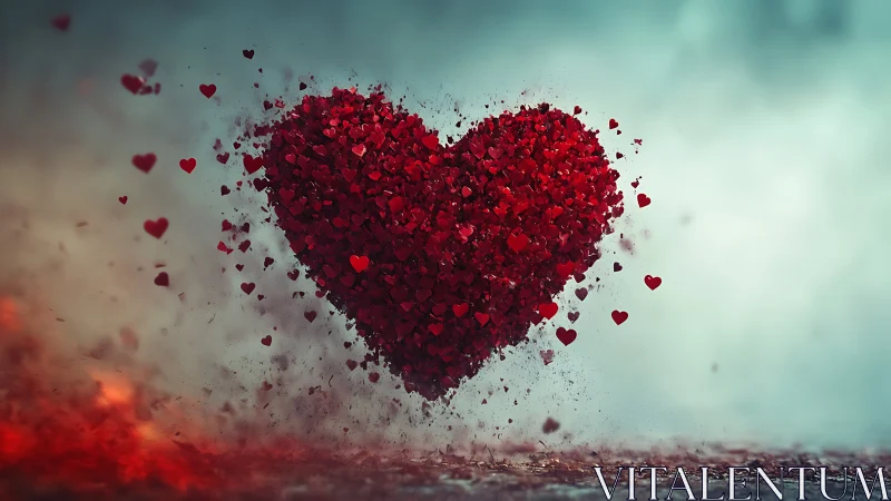 Particulate Heart Form: Volumetric Fragmentary Composition.