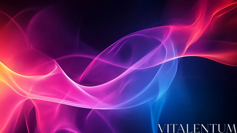 Chromatic light waves form fluid neon gradients on dark field