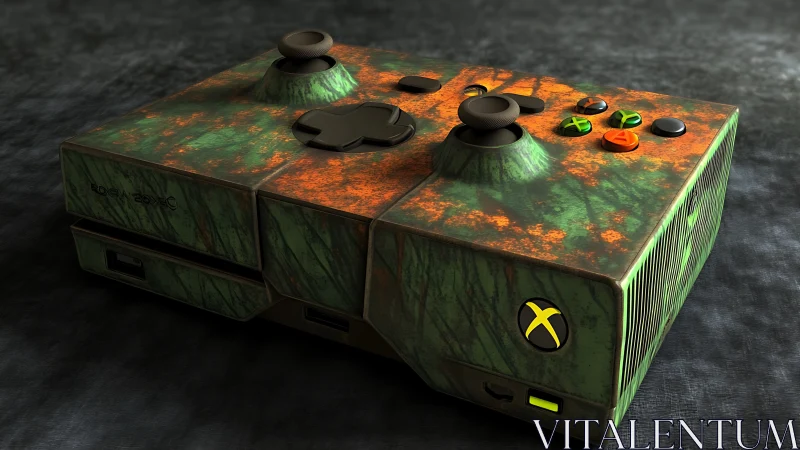 Custom Xbox controller-console hybrid shows corroded finish