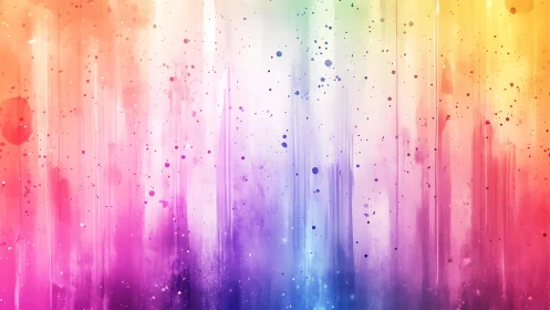 Vibrant watercolor paint splashes and drips in rainbow gradient style.