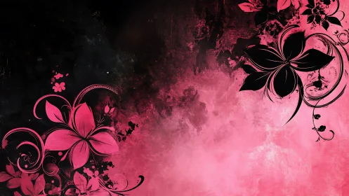 Vibrant Floral Flourish Against Smoky Black Background.