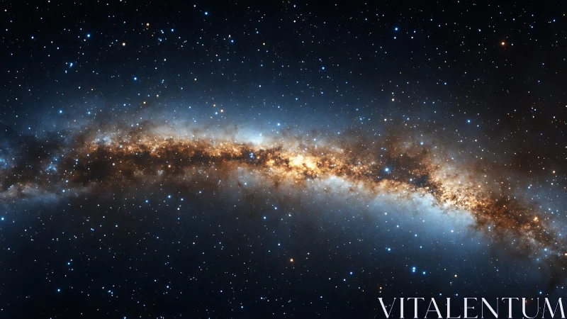 Milky Way galactic core arches across dense starfield band