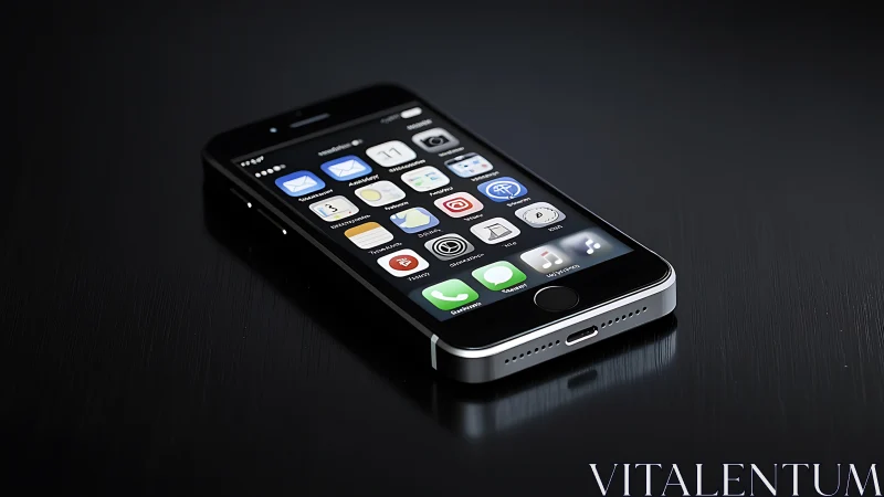 iPhone 5s Smartphone Display with iOS Home Screen Apps.