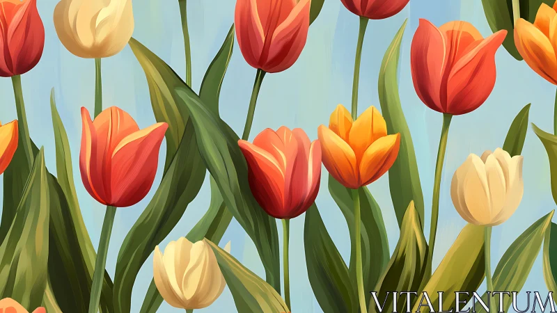 Tulip Dreamscape: A Symphony of Spring in Saturated Blooms.