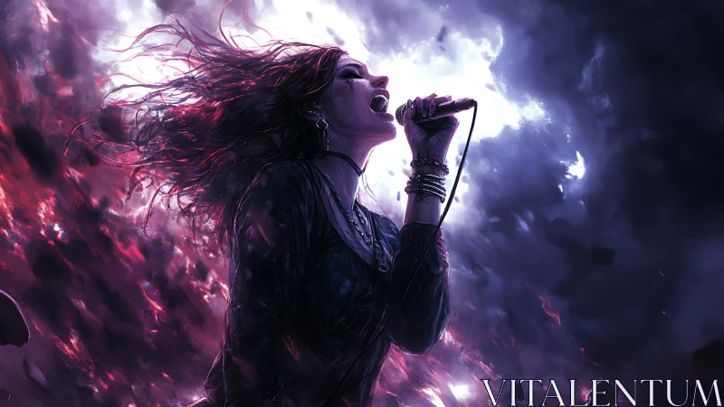 Rock singer unleashes a storm of light and shadow onstage
