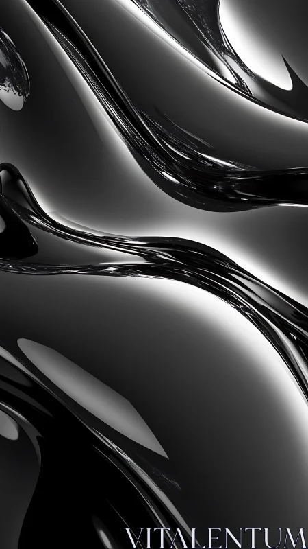 Liquid chrome waves drifting through a quiet monochrome dream.