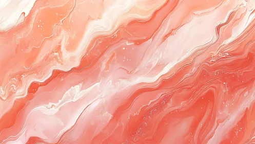 Coral and white fluid abstract pattern in horizontal layout.
