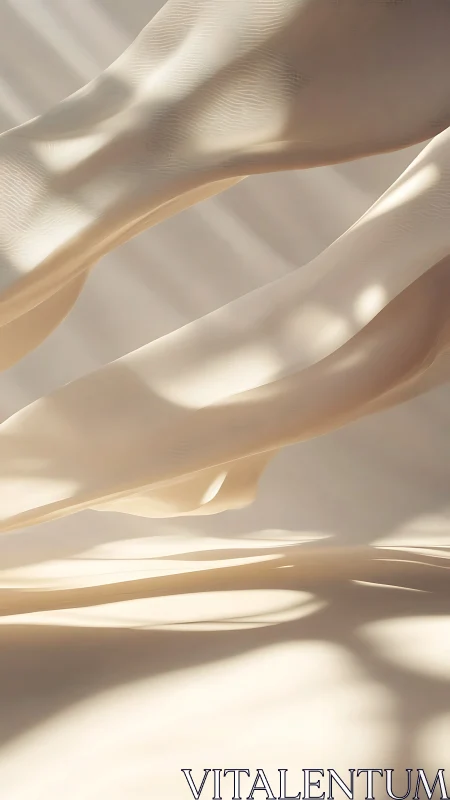 Soft translucent fabric drifts through warm morning light.
