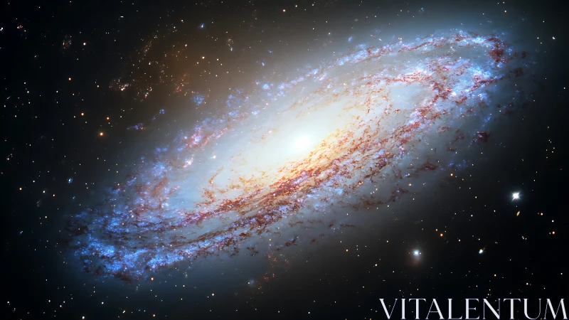 Spiral galaxy glows with blue star-forming arms in void