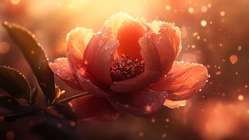 Luminous macro bloom in cinematic digital painting style.
