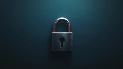 Weathered Sentinel: Vintage Lock Guards the Teal Mystery.