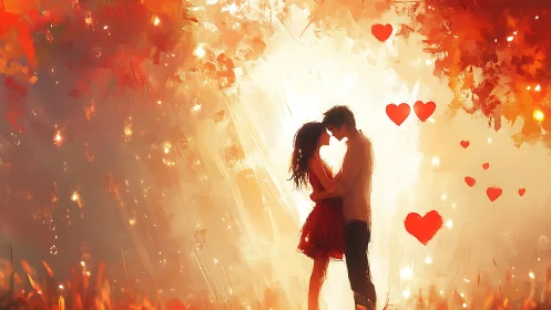 Two Hearts Aflame: A Love Story Painted in Warmth.