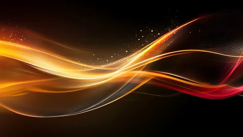 Ribbons of molten light surf the dark in radiant curves