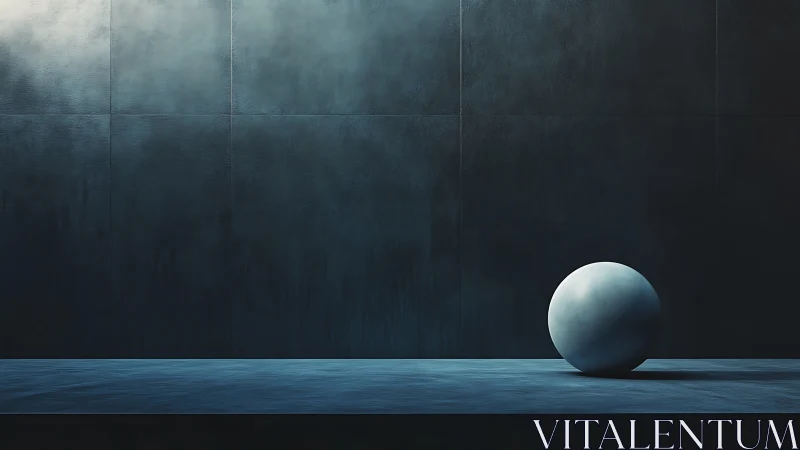 Solitary Sphere in Minimalist Industrial Space