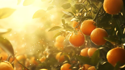 Sunlit oranges quietly rehearse their golden morning chorus