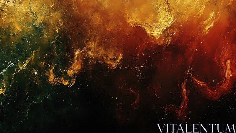 Abstract Fire and Smoke Gradient Composition