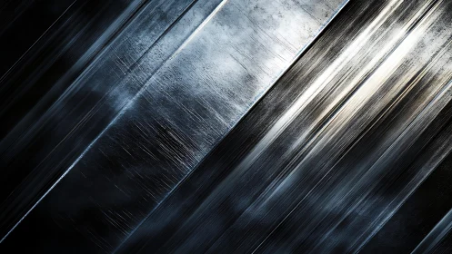 Abstract metallic texture with diagonal brushed steel lines.