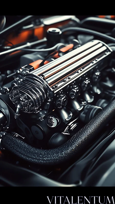 Gleaming chrome engine invites a closer look at its power