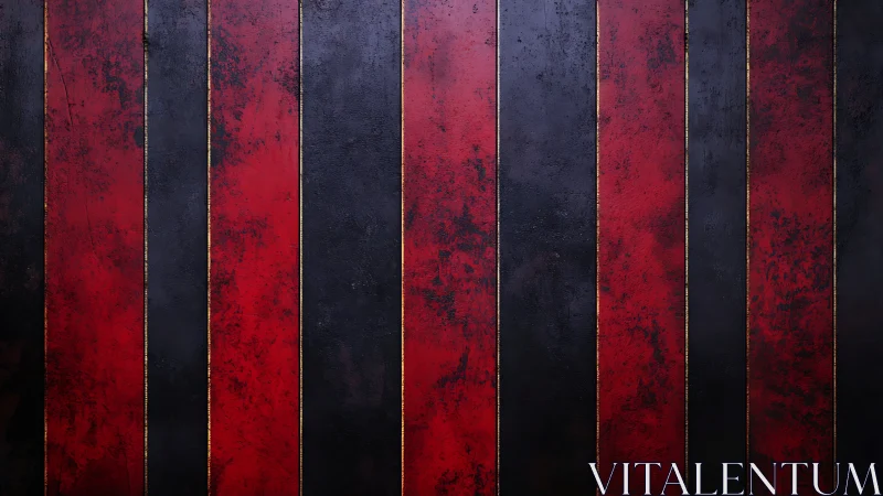 Red and black textured stripes create bold dramatic contrast