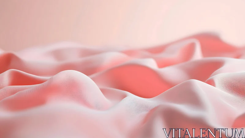 Soft coral fabric waves create a serene abstract landscape.