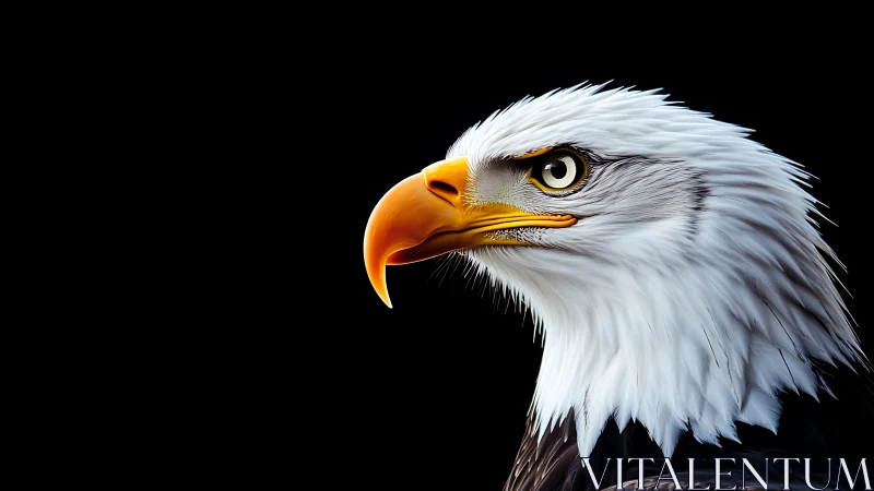 Bald eagle portrait in hyper-realistic digital art style.