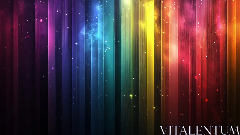 Vertical chromatic light bands form a cosmic spectral curtain