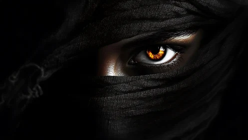 Molten ember eye carves through midnight-wrapped silence