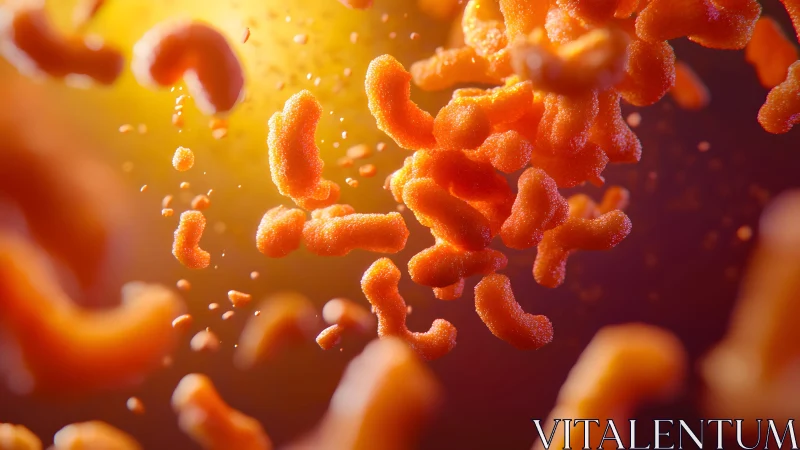 Crunchy Cheese Snacks Floating in Warm, Dramatic Lighting.