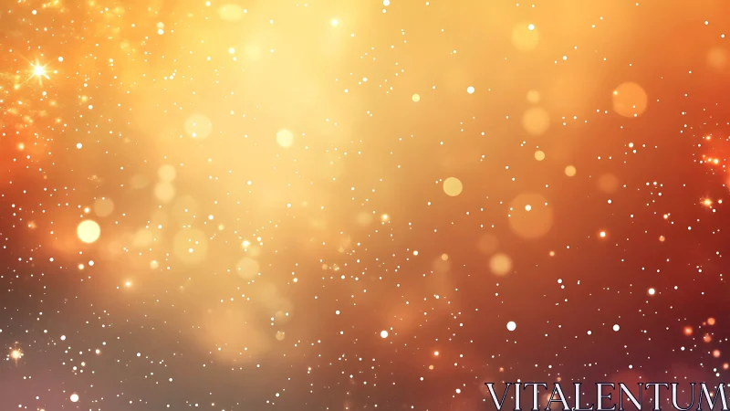 Golden bokeh particle field with warm gradient illumination.