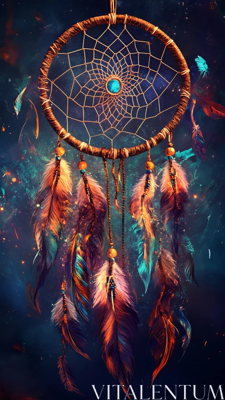 Digital rendering shows a central dreamcatcher with suspended feathers